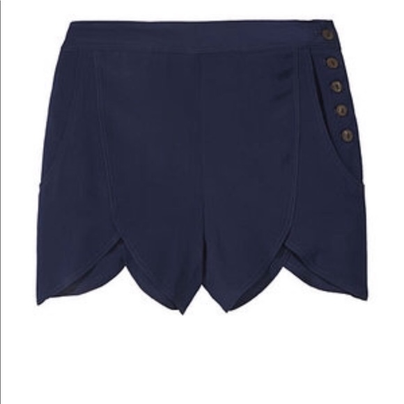 Rachel Comey Blue Silk Petal Shorts XS NWOT